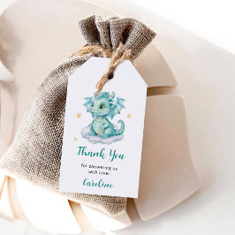 Söt Drak Bebis Shower Presentetikett