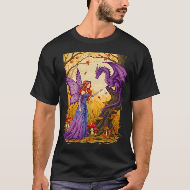 Söt Drak på en Svamp T Shirt (Framsida)