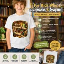Söt Drakbok Älskare Barn T-Shirt | Fantasy Läs