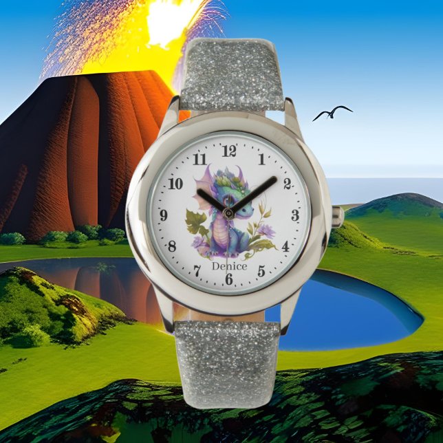 Söt drake älskare fantasi lägg till namn armbandsur (Skapare uppladdad)