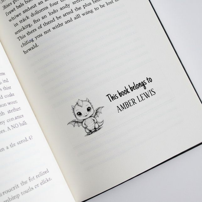 Söt Drake Den här boken tillhör Stämpel (Skapare uppladdad)