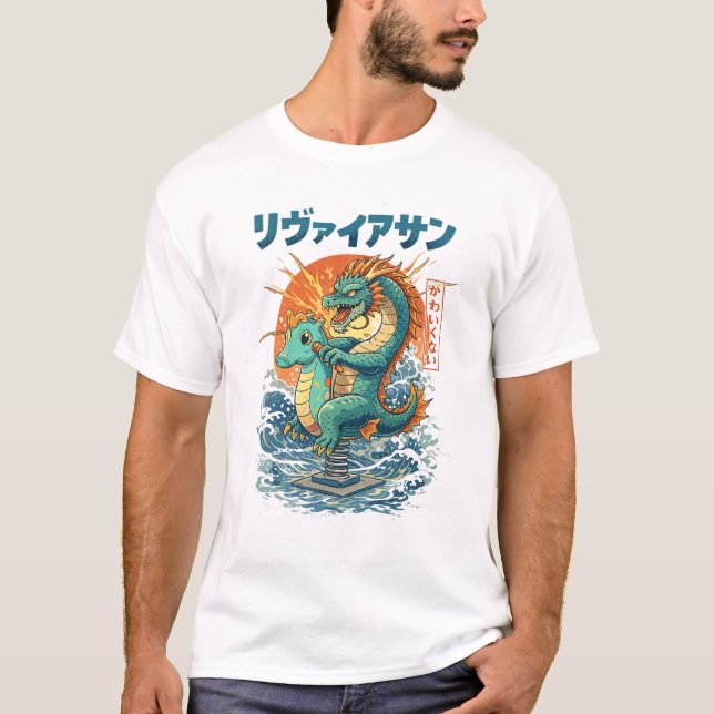 Söt Drakfjäderryttare Rolig Design T Shirt (Framsida)
