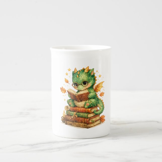 Söt Drakkaffekopp Benporslin Mugg (Framsidan)