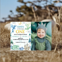 Söt Drakpojke 1-års Födelsedagsfoto
