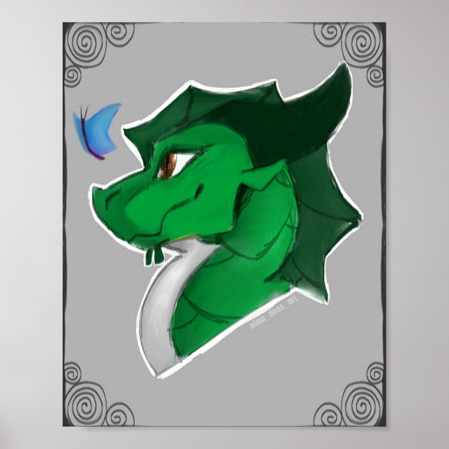 Söt Drakposter Poster (Framsidan)