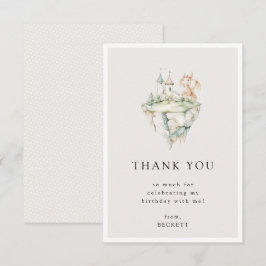 Söt Draktema Födelsedagsfest Tack Kort