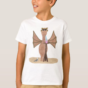 Söt drakunge på stranden för barn t shirt