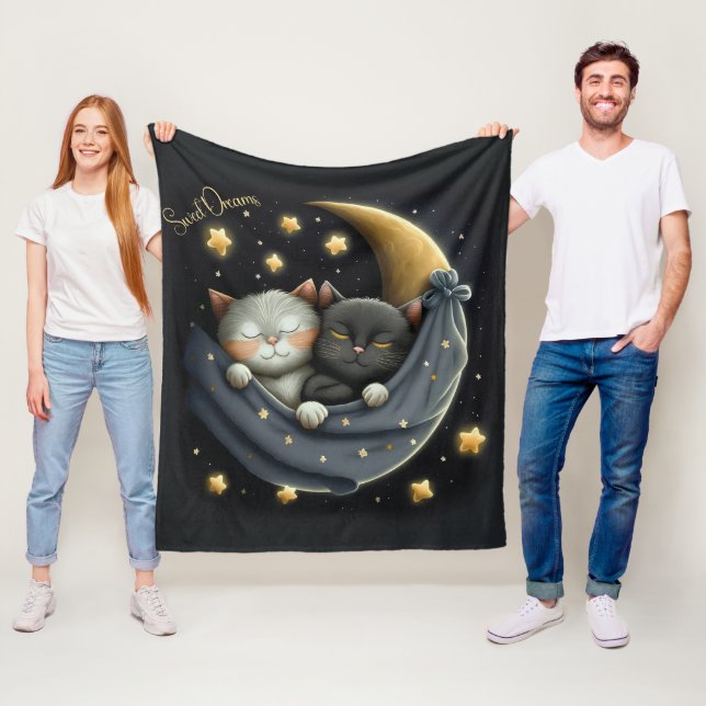 Söt Dreams Cute Design Kitten Fleecefilt (På plats)