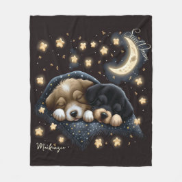 Söt Dreams Cute Design Puppy Personlig Namn Fleecefilt