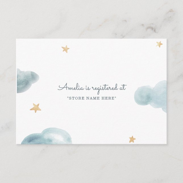 Söt dröm baby shower-insats tilläggskort (Framsida)