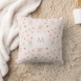 Söt dröm får dessertmönster rosa monogram kudde