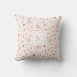 Söt dröm får dessertmönster rosa monogram kudde
