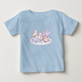 Söt Drömmig Fågel Familj Barn T-Shirt