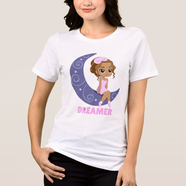 Söt drömmig månflicka drömmare  Estetisk  Vit T Shirt (Framsida)