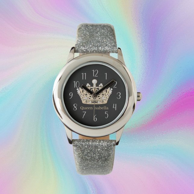 Söt drottning krona add namn armbandsur (Skapare uppladdad)