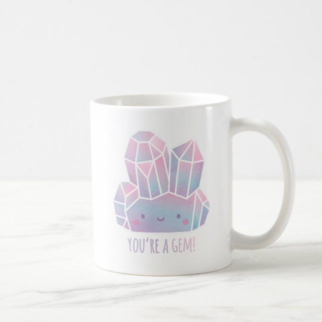Söt Du Är En Ädelsten Positivitet Kaffemugg (Höger)