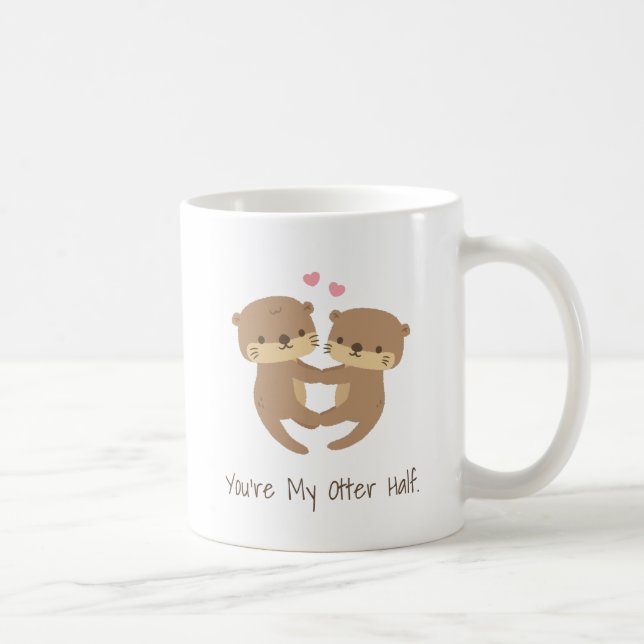 Söt Du Är Min Utterhalva, Uttrar I Kärlek Kaffemugg (Höger)