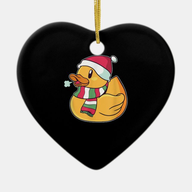 Söt Dub Anka Jul Julgransprydnad Keramik (Framsidan)