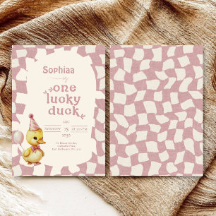 Söt Duckling 1:a födelsedagsinbjudan Inbjudningar