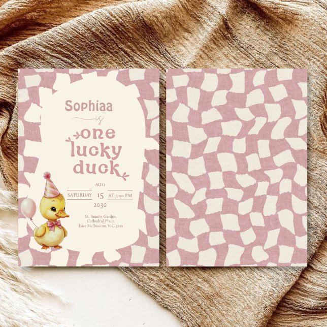 Söt Duckling 1:a födelsedagsinbjudan Inbjudningar (Skapare uppladdad)