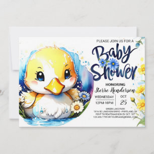 Söt Duckling Parad Baby Shower Inbjudningar