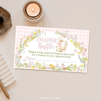 Söt dum gås blommig baby shower blöjlotteri tilläggskort