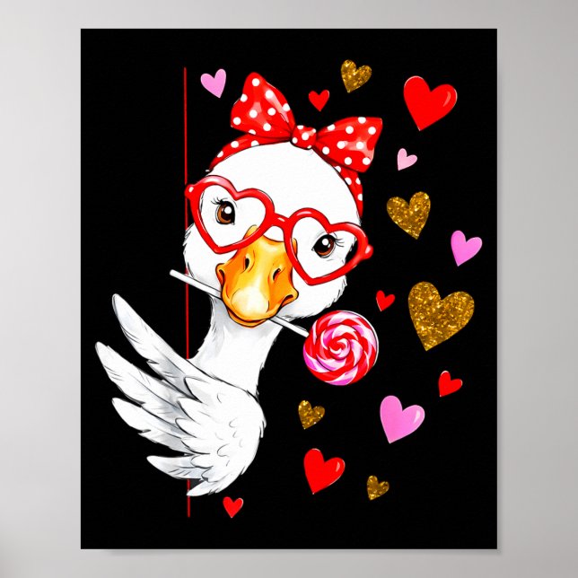Söt dum gås kokett båge Alla hjärtans dag män  Poster (Framsidan)
