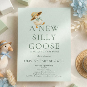 Söt dum gås Könsneutrala baby shower Inbjudningar