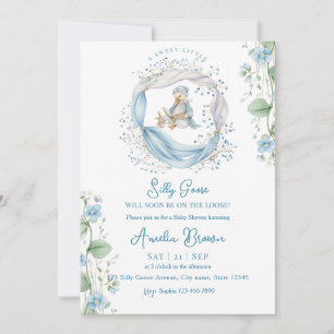 Söt dum gås Läsning Baby Shower Inbjudan