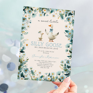 Söt dum gässunge pojke baby shower inbjudningar