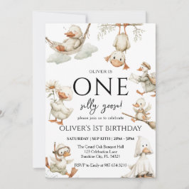 söt dumma gås ,En dum gås 1:a födelsedagsfest Inbjudningar