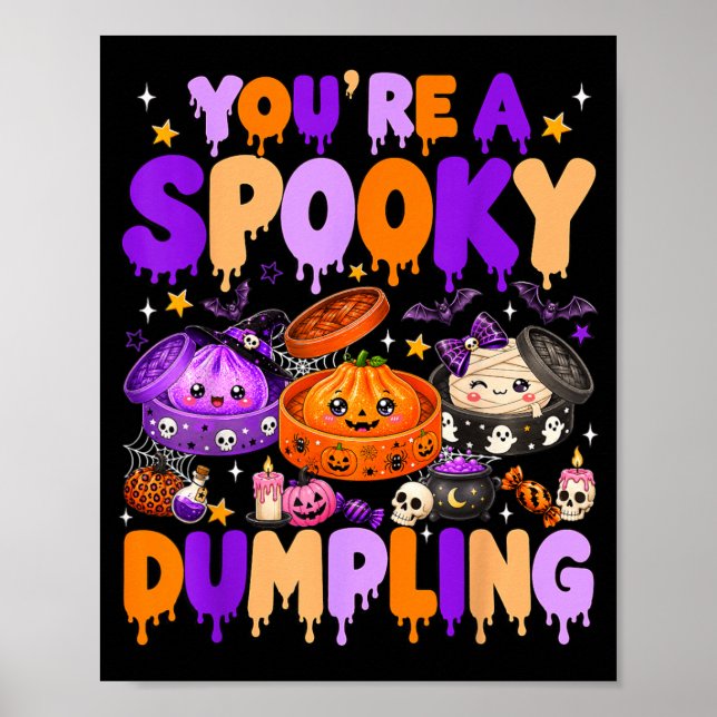 Söt Dumpling Halloween Pumpa Häxa Dumpling Poster (Framsidan)