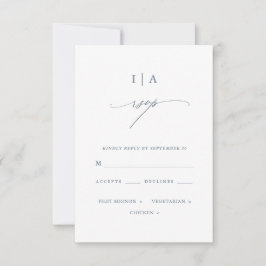 Söt Dusty Blue Monogram Bröllop OSA