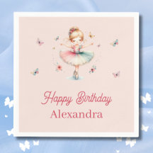 Söt Dusty Rosa Ballerina Barns födelsedag Party