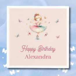 Söt Dusty Rosa Ballerina Barns födelsedag Party Pappersservett