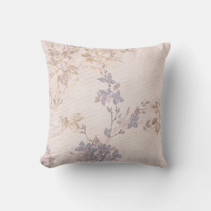 SÖT DUSTY ROSA GULD BLUE BLOMMIGT CUSHION KUDDE