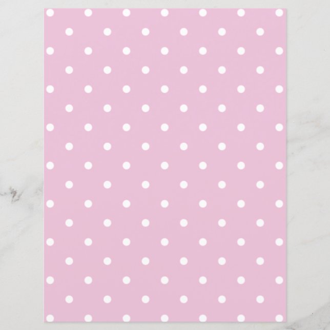 Söt Dusty Rosa Polka dots Skrapbok Papper (Framsida)