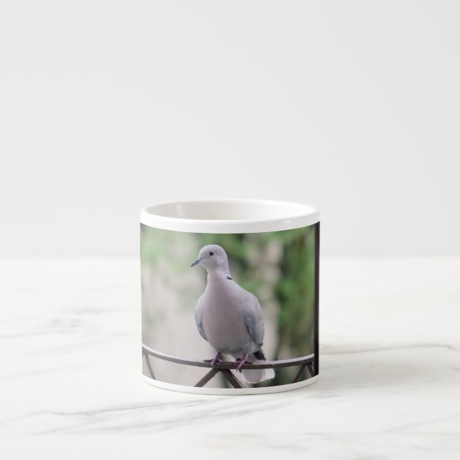 Söt duva vit duva Kärlek & Fred Symbol Fågel Espressomugg (Framsidan)
