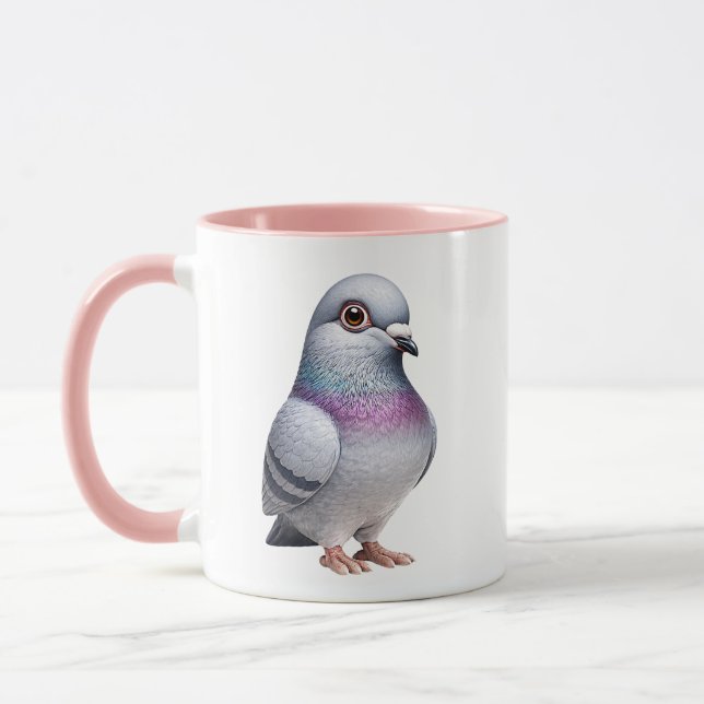 Söt Duviillustration Mugg (Vänster)