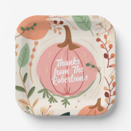 Söt Earthy Pumpkin Foliage Thanksgiving Party