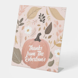 Söt Earthy Pumpkin Foliage Thanksgiving Party