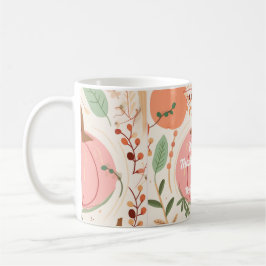 Söt Earthy Pumpkin Foliage Thanksgiving Party Kaffemugg