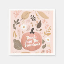 Söt Earthy Pumpkin Foliage Thanksgiving Party