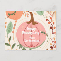 Söt Earthy Pumpkin Foliage Thanksgiving