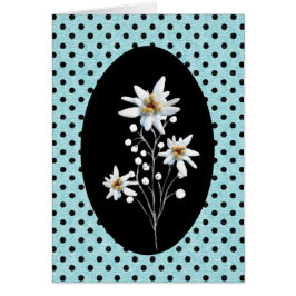 Söt Edelweiss Flowers på Polka dots OBS Kort