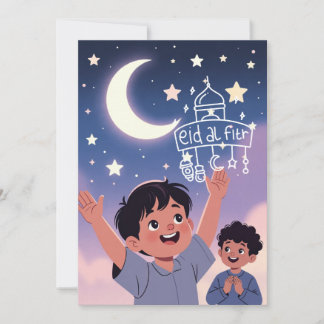 Söt Eid al-Fitr-illustration Julkort