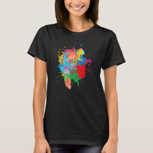 Söt Ekorre Färgglad Pop Färg Stänk Djur 1 T Shirt