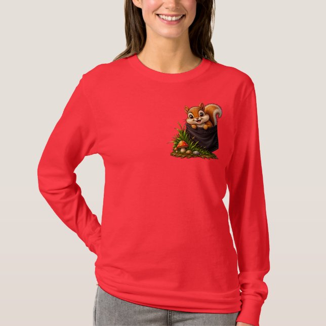 Söt Ekorre Fick Illusion - En Liten Värld Full T Shirt (Framsida)