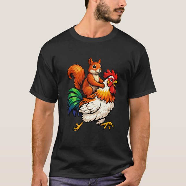 Söt Ekorre Höna T Shirt (Framsida)