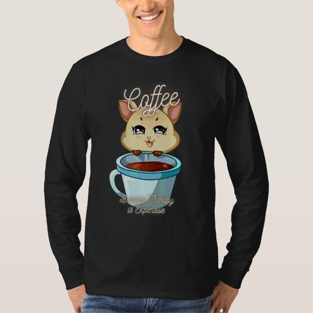 Söt Ekorre  Kaffe För Terapi Är Dyrt T Shirt (Framsida)